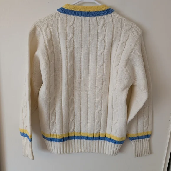 Vtg Saks Fifth Avenue Womens S Wintuk Orlan Cable Knit Sweater Tennis Preppy - Picture 5 of 6